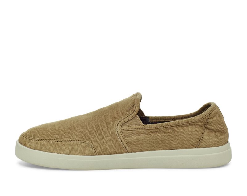 Sanuk Vagabond Slip On Sneaker Wash Vegan Men's Sidewalk Surfers Khaki | Canada 191RVD